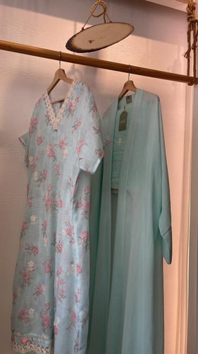 طقم رمضاني عباية وثوب - تيفاني بلو