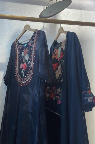 طقم رمضاني عباية وثوب كوبرو - أسود