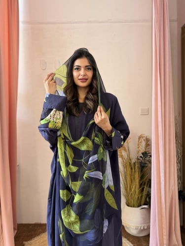 عباية كوبرو طرحة مشجرة - باذنجاني ليلي