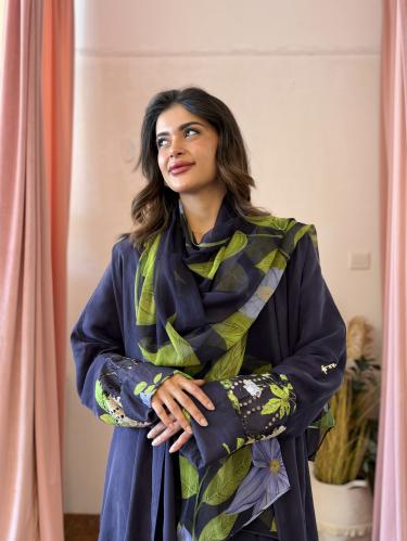 عباية كوبرو طرحة مشجرة - باذنجاني ليلي