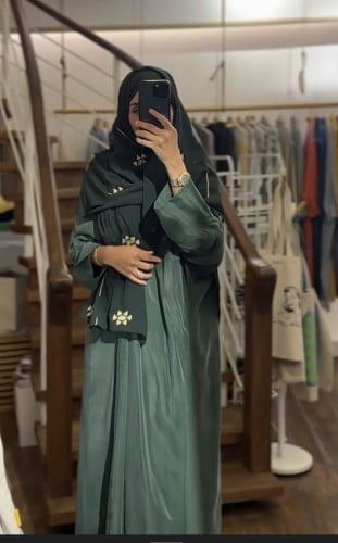 عباية كوبرو طرحة سدو - أخضر غامق