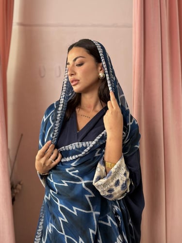 عباية كوبرو أكمام بيج - كحلي