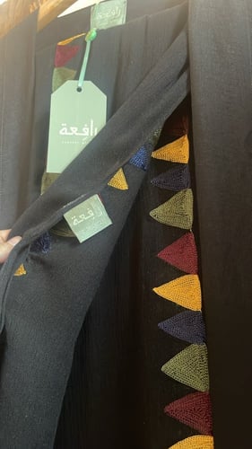 عباية بليند طرحة تطريز قط عسيري- أسود