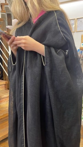 عباية بشت كتان - أسود