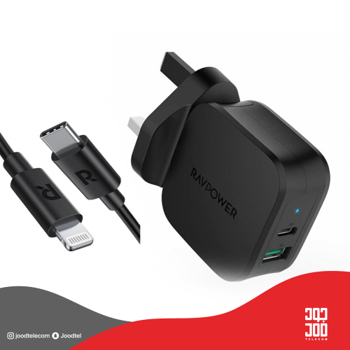 عرض راف باور - شاحن 18 واط + كيبل بتقنية ال PD