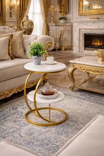 طاولة خدمة دورين ذهبي