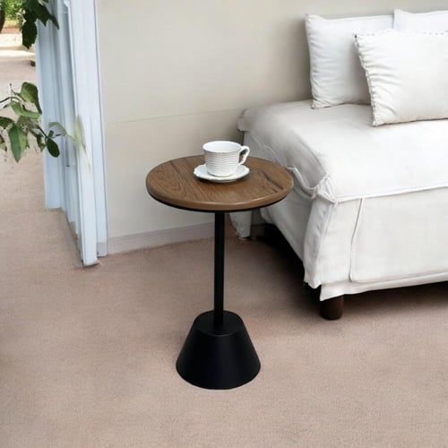 طاولة خدمة حديد سطح خشب بني 35x35x55 سم