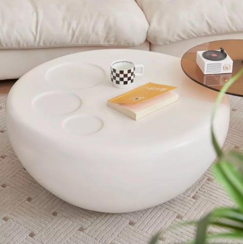 طاولة قهوة مستديرة مع جانبية