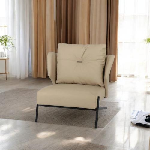 كرسي جلد فخم لون بيج