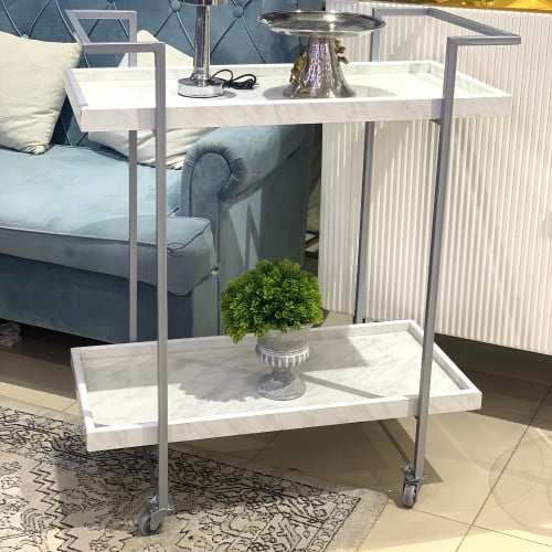 عربية تقديم دورين بجوانب حديد فضي *شحن مجاني