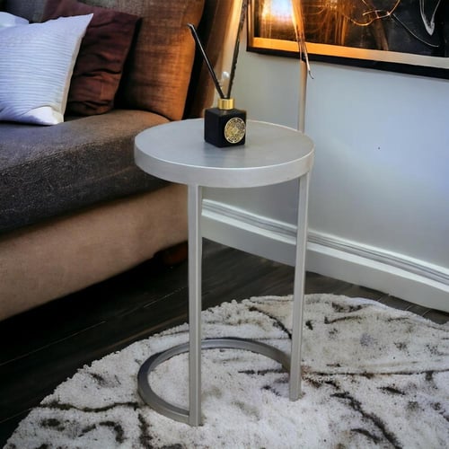 طاولة خدمة عصرية شكل دائري تدخل في الكنب لون أسود