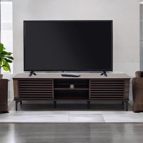 طاولة تلفزيون خشب بني بتصميم عصري مقاس 160 سم *أوت...