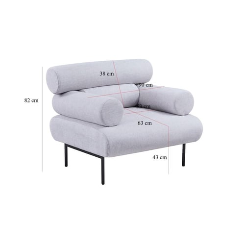 كرسي قماش كنب لون رمادي غامق