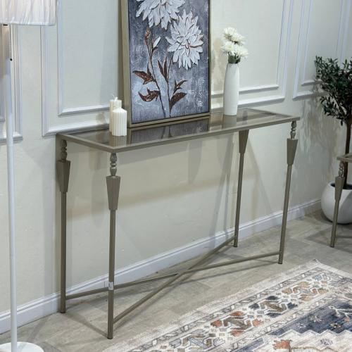 مدخل- كنسول سطح زجاجي لون شمبانيAB