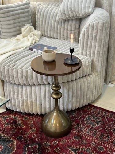 طاولة خدمة سطح خشب بني