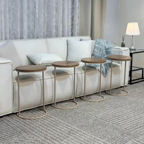 طقم طاولات خدمة 4 حبة لون شمباني - متعددة الألوانA...