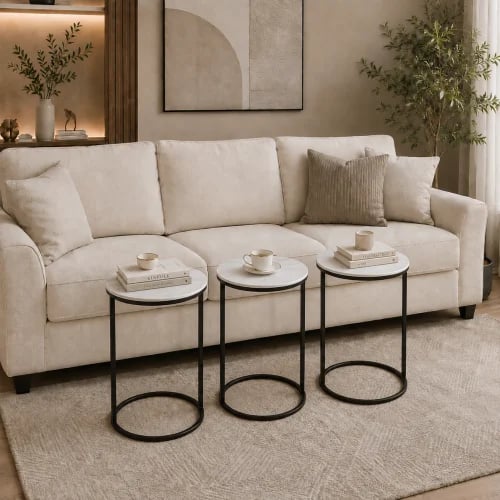 طقم طاولات خدمة – 3 قطع تصميم عصري بلمسة أنيقة