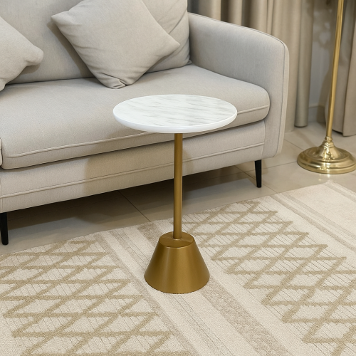 طاولات خدمة ذهبية سطح خشب دائري *أوتلت