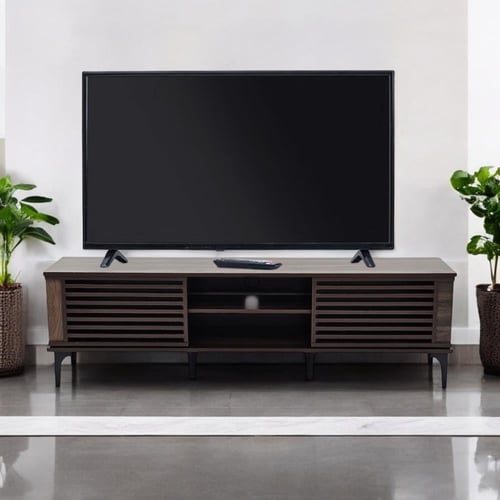 طاولة تلفزيون خشب بني بتصميم عصري مقاس 160 سم *أوت...