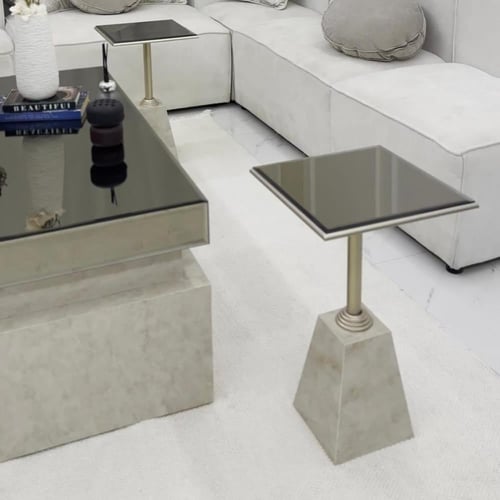 طقم طاولة ضيافة مع 4 خدمة بديل رخام