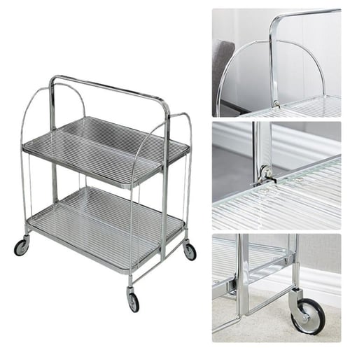 عربية تقديم قابلة للطي لون فضي