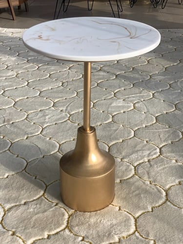 طاولة خدمة سطح رخام عمود ذهبي قاعدة رخام ذهبي