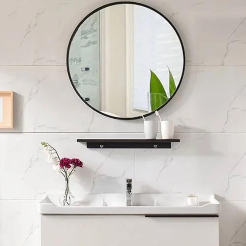 مراية جدارية دائري اطار اسود 80 سم *شحن فوري *LU