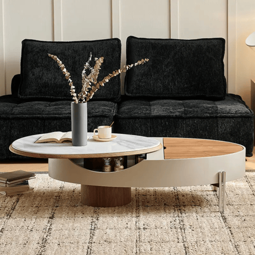 طاولة ضيافة خشب بني داكن بتصميم ابتكاري 120x80x35...