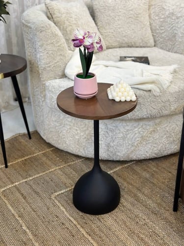 طقم طاولات ضيافة 5 قطع خشب قشرة جوز الهند دائري دو...