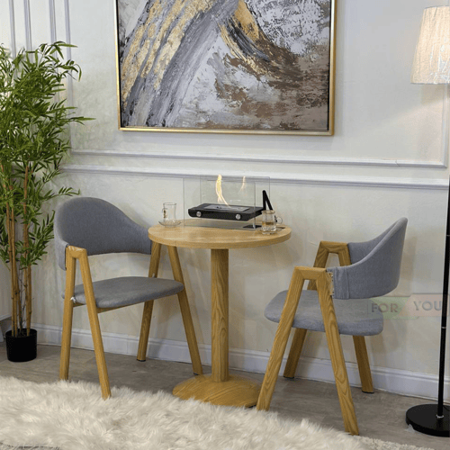 طقم كرسين مع طاولة رمادي