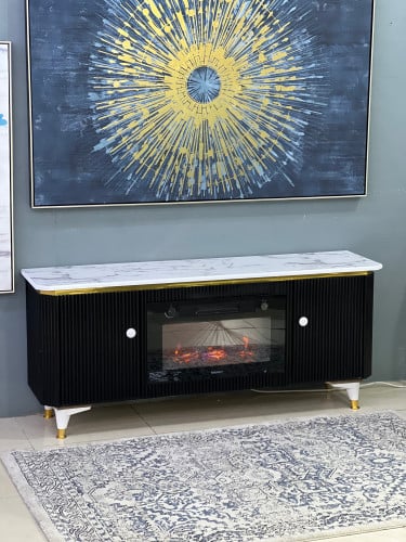 دفاية مع طاولة بلازما لون اسود