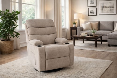 كرسي استرخاء هزاز دوار بتصميم فاخر لون رمادي