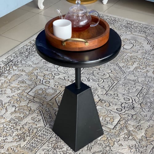 طاولة خدمة حديد أسود 35x35x50 سم