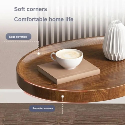 طاولة خدمة كنب حديد أسود و سطح خشب بني