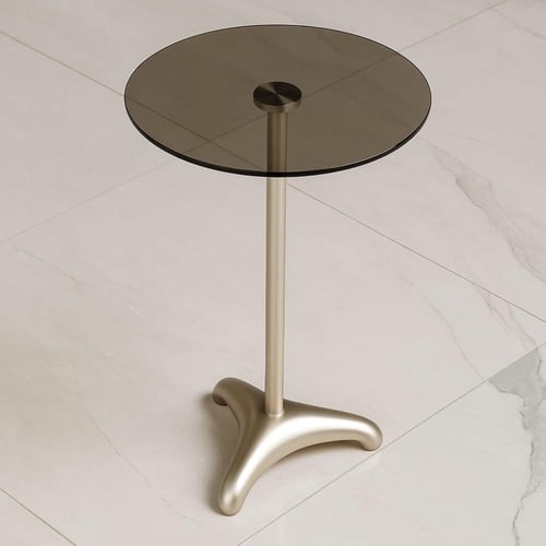 طاولة خدمة شمباني سطح زجاج بني شفاف - بتصميم أنيق...