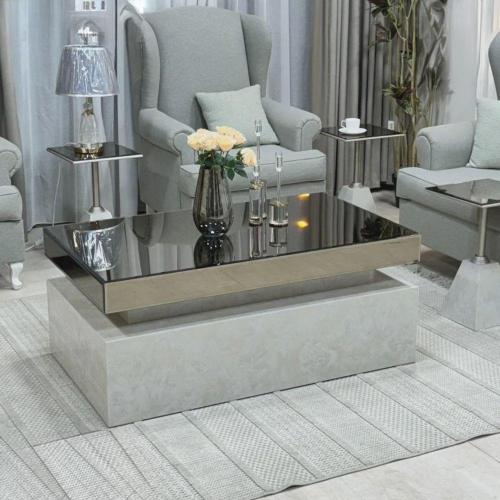 طقم طاولة ضيافة مع 4 خدمة بديل رخام