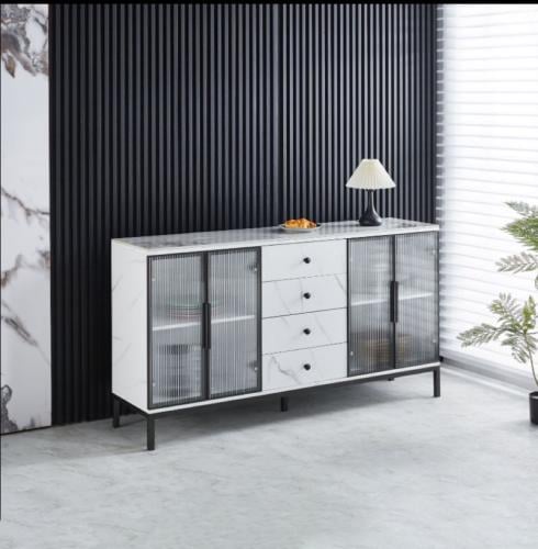 دولاب بوفية بتصميم عصري سطح سيراميك أبيض