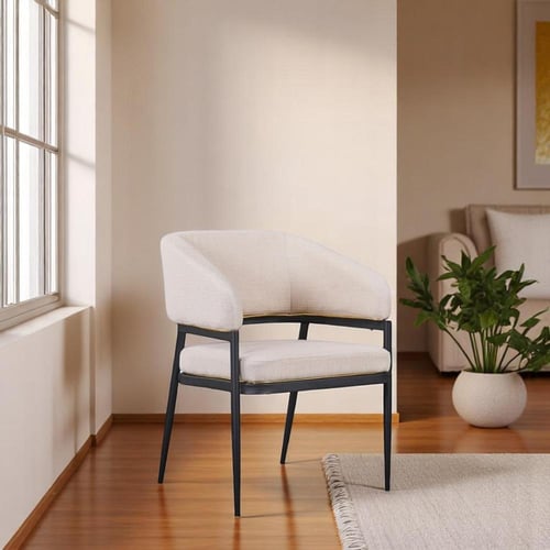 كرسي قماش بيج مفرد