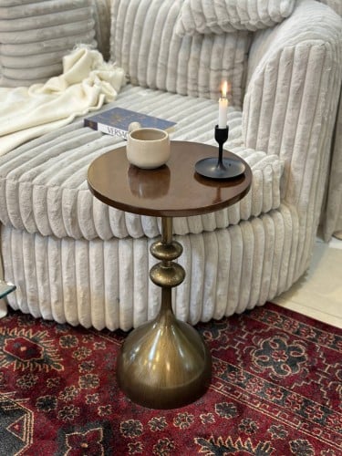 طاولة خدمة سطح خشب بني