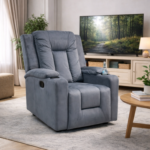 كرسي استرخاء هزاز ودوار لون رمادي LU*F