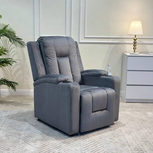 كرسي استرخاء ثابت لون رمادي