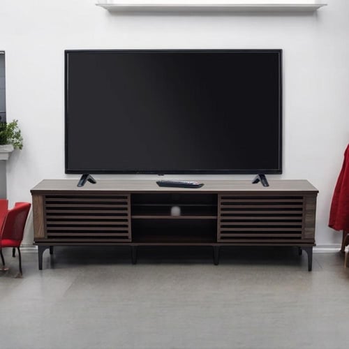 طاولة تلفزيون خشب بني بتصميم عصري مقاس 160 سم *أوت...