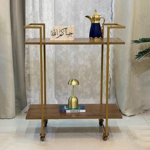 عربية تقديم دورين بسطح خشبي (TL)