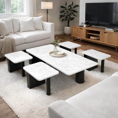 طقم طاولة ضيافه مع 4خدمه اللون ابيض