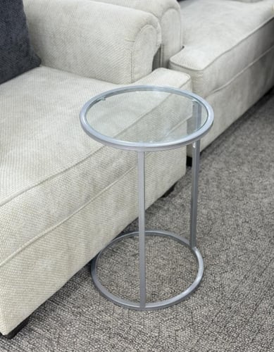 طاولة خدمة زجاج وحديد أسود متعددة الألوان 35x35x55...