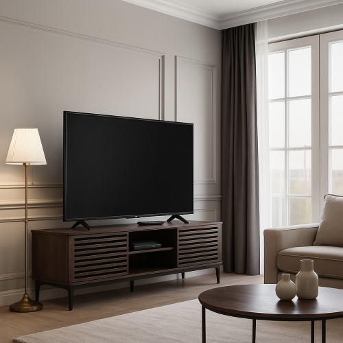 طاولة تلفزيون خشب بني بتصميم عصري مقاس 160 سم *أوت...