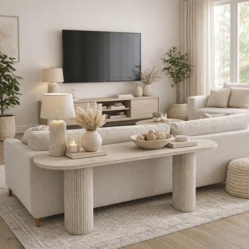 كونسول عصر ي يعكس التصميم الحديث لون رمادي