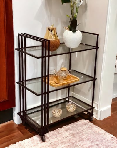 عربية تقديم أسود 3 دور زجاج شفاف - متعددة ِ الألوا...