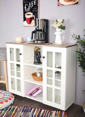 ركن كوفي خشب أرجل استيل