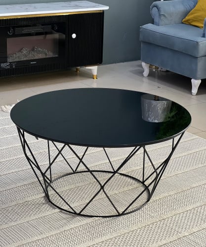 طاولة ضيافة زجاج اسود